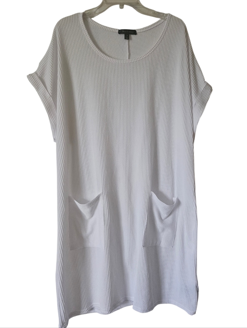 Lexington Avenue Ribbed T-shirt Beach Cover Up Oversized Dress Women Plus 2x